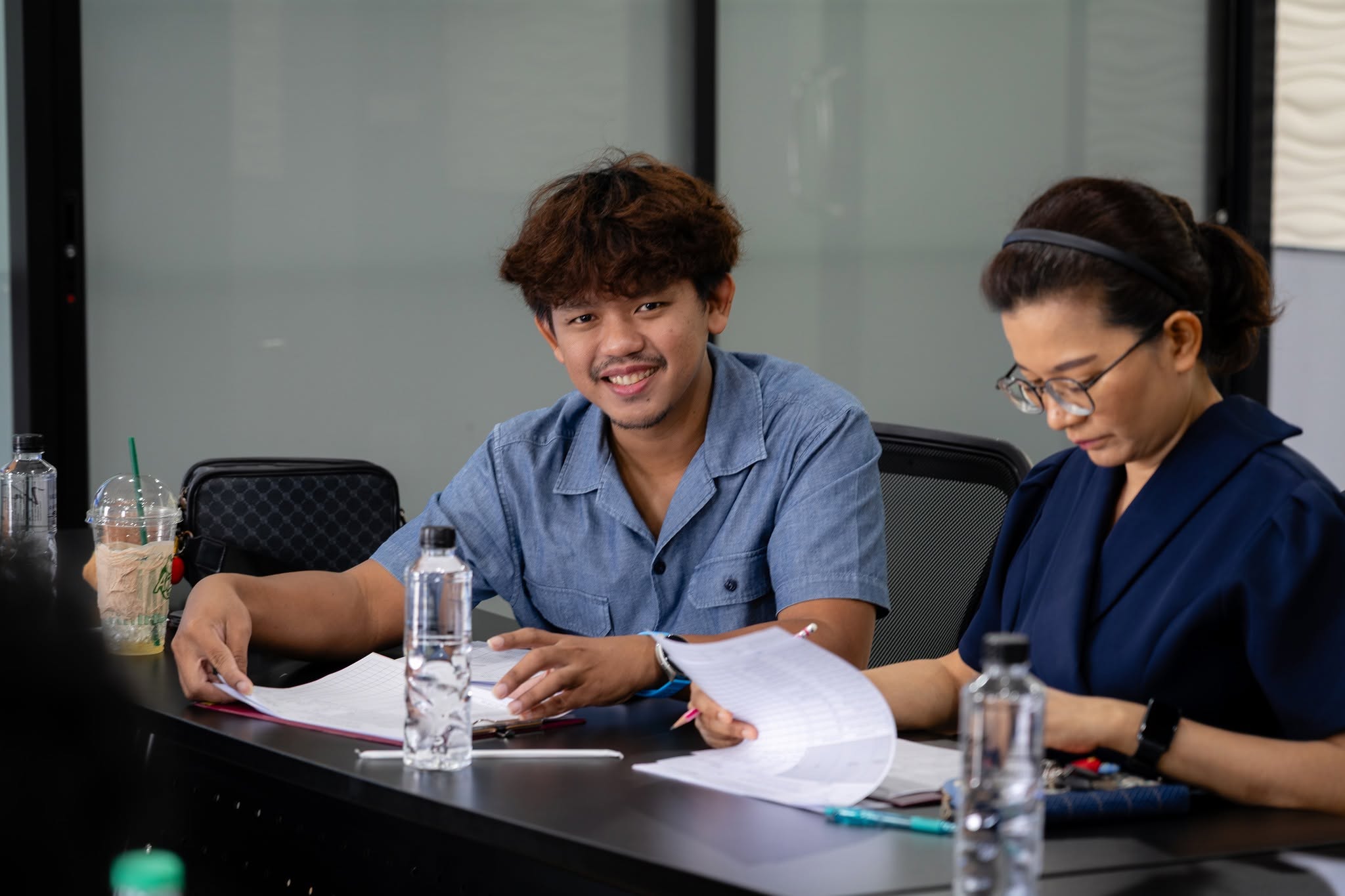 ผศ.ดร.ปุริมปรัชญ์ อำพัน พร้อมด้วยคณะกรรมการได้ดำเนินการสัมภาษณ์นักศึกษา ทุนไหว้ครู ณ คณะวิทยาการจัดการ ห้อง MS213